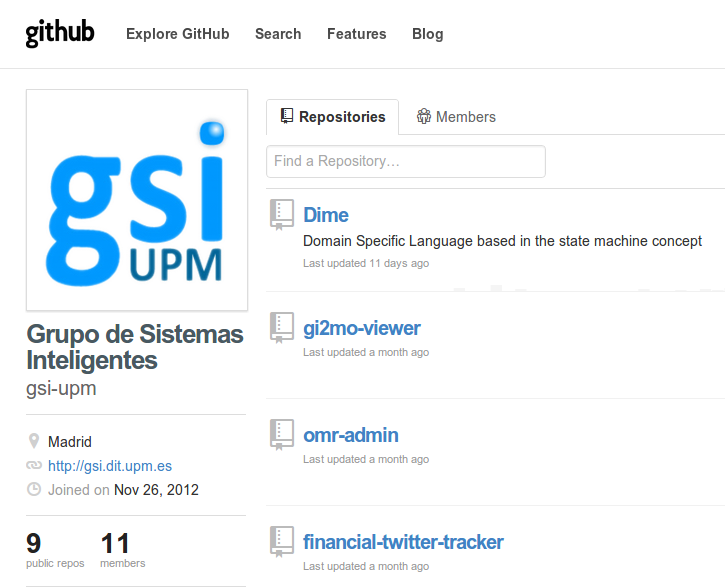 Página de GitHub del GSI